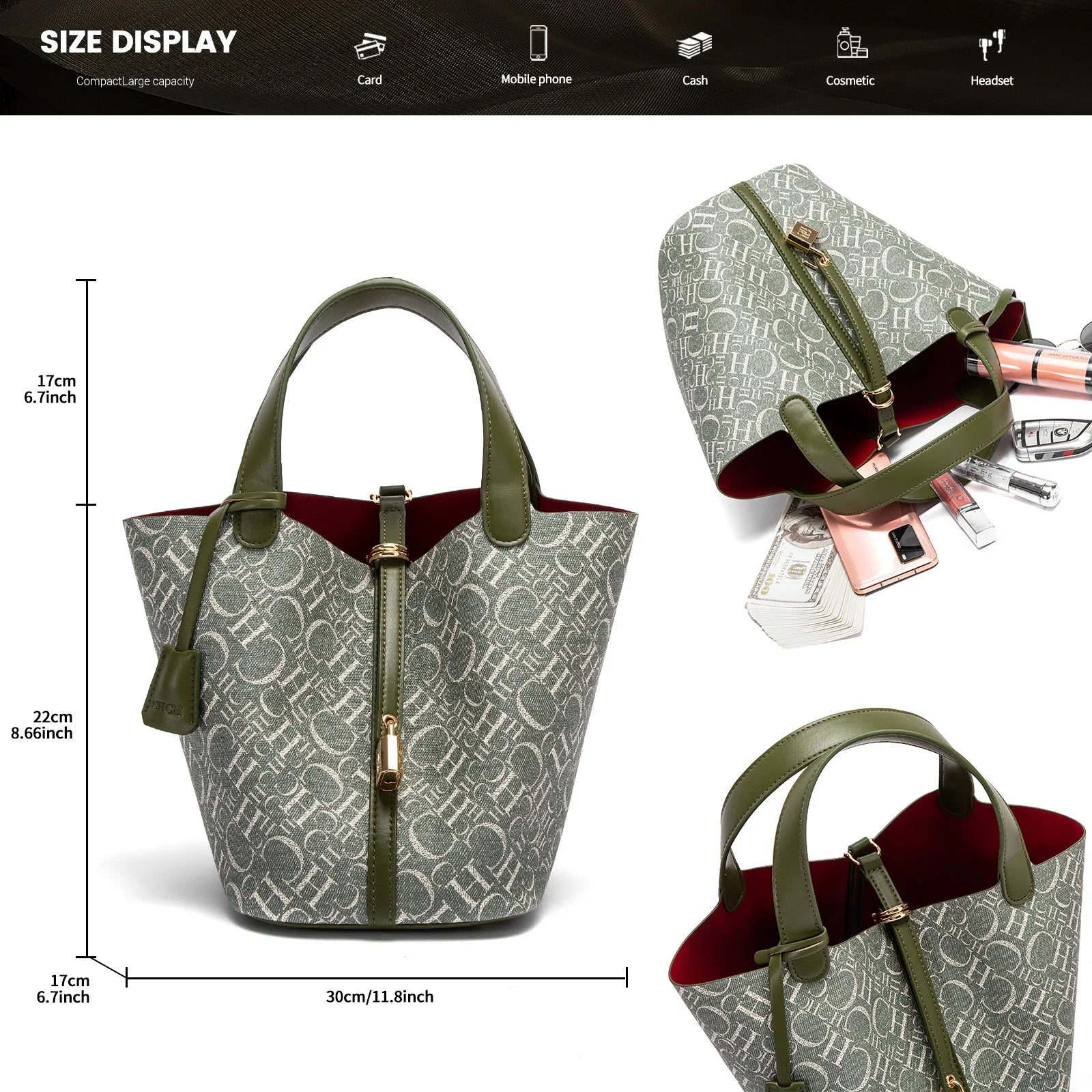 Carolina Herrera 2025 New Trendy Women's Handbag Open Pocket Convenient Retro Tote Bag Women's High Fashion Bag