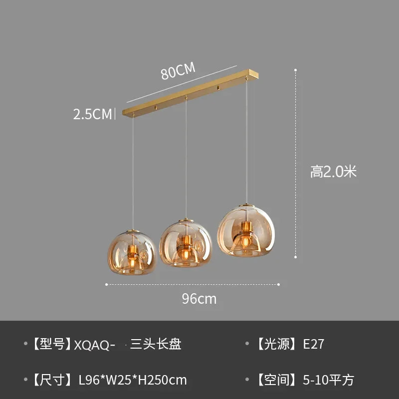 Modern Minimalist Glass Ceiling Light Nordic Texture LED Dinning Room Lamp Corridor Lustre Creative Living Room Lighting E27