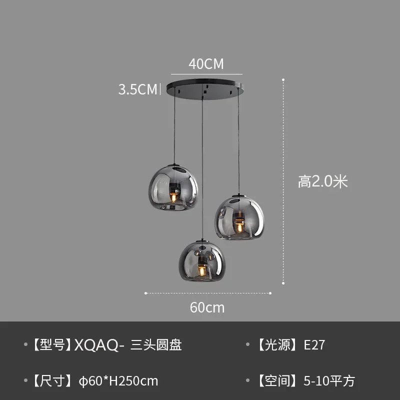 Modern Minimalist Glass Ceiling Light Nordic Texture LED Dinning Room Lamp Corridor Lustre Creative Living Room Lighting E27