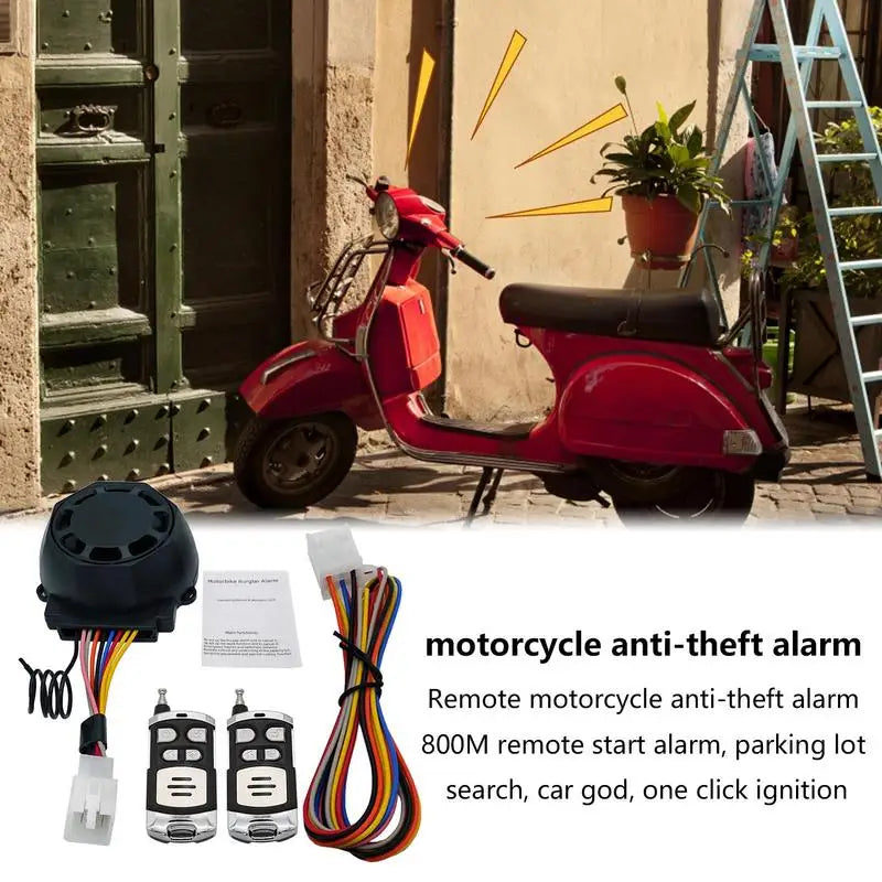 Scooter Alarm Anti Theft Alarm Systems With Remote Control Vehicle Alert Device Waterproof Security Alarm System Motorcycle