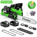 TaskStar 40V Brushless Electric Saw 16-inch Cordless Chainsaw With 2 5.0Ah Batteries Power Tools For Wood Cutting Tree Trimming