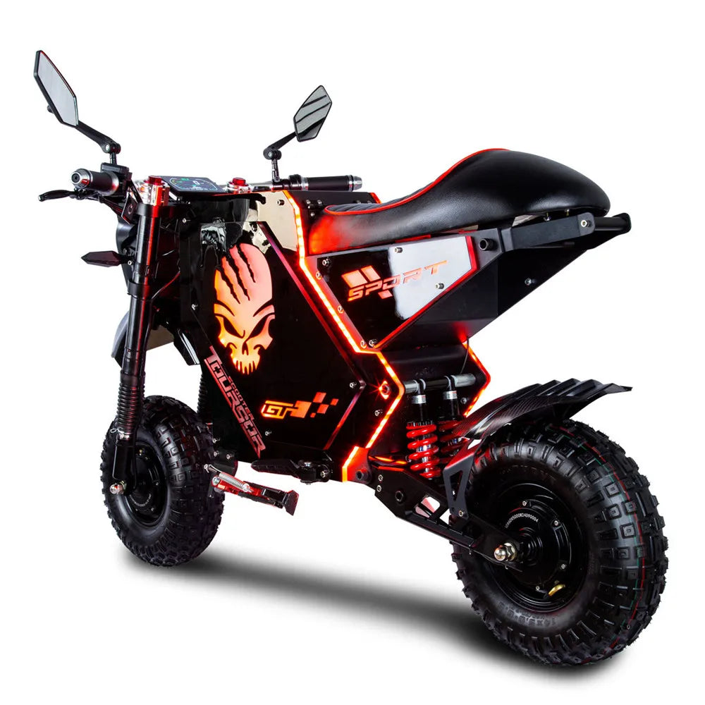 US Stock Toursor Scooter 72V 10000W Scooter Motorcycle with 14 inch Off Road Top Speed 62MPH Electric Motorcycle