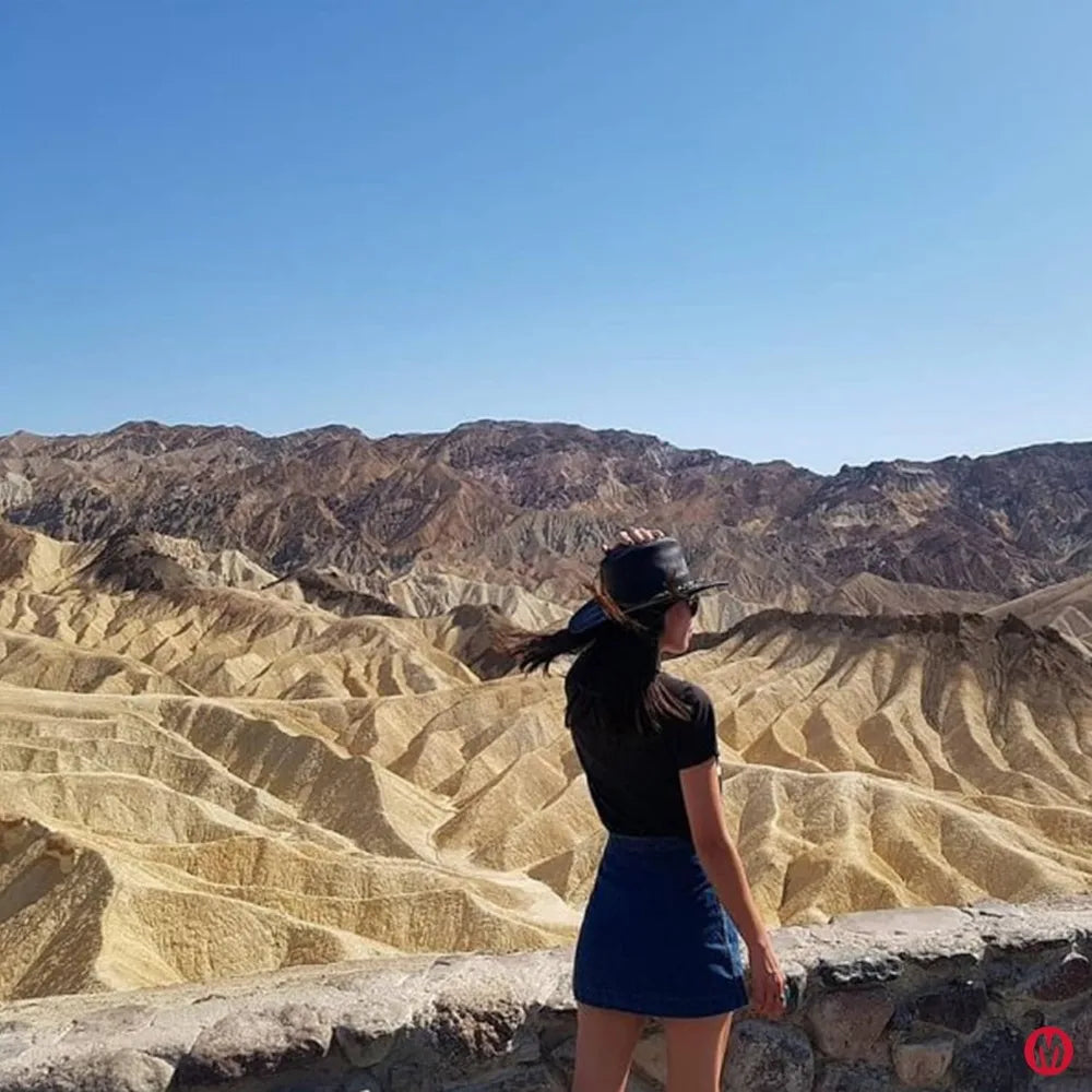 Unisex Foldable Cowboy Hat with Flat Brim, Portable Design, Reinforced Edge for Outdoor Activities