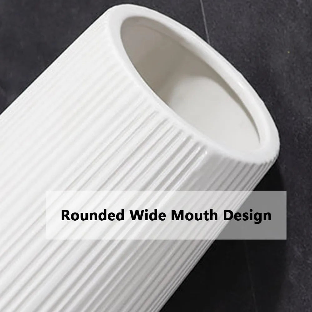 Big White Floor Vase, 24 Tall Floor Vase, Large Decorative Flower Vases for Decor Living Room Modern Home Office Bedroom