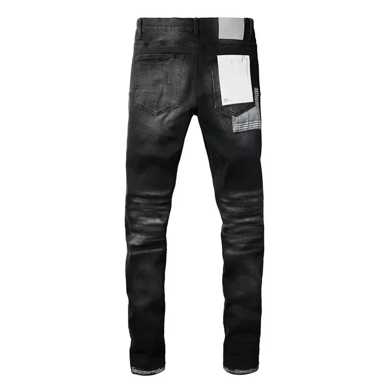 Men Jeans American High Street Black Pleated Basic Model New Fashion Trend High Quality Jeans