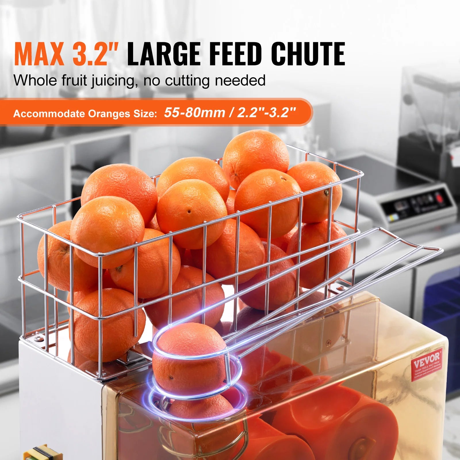 SucceBuy Commercial Orange Juicer Machine Automatic Juice Extractor Stainless Steel Orange Squeezer with Pull-Out Filter Box ﻿