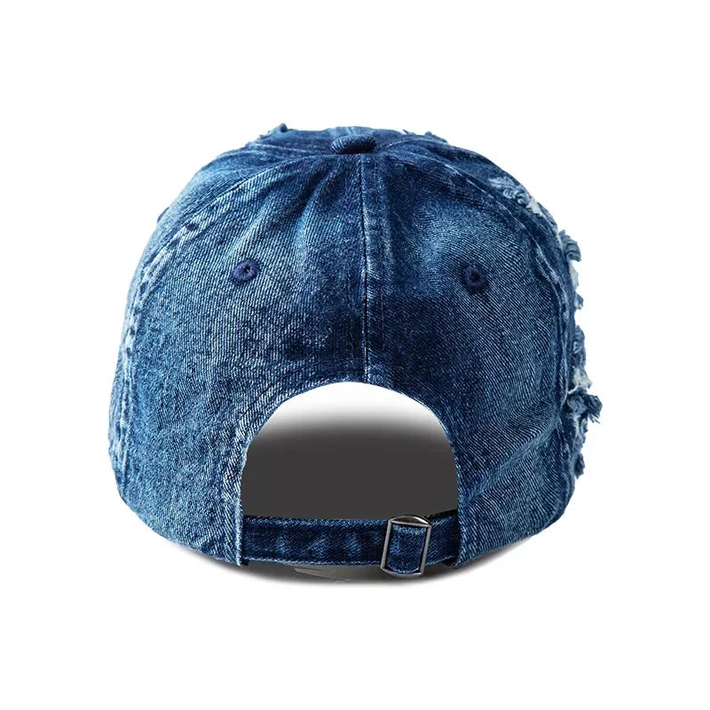 Washed Denim Baseball Cap Women Men Sunshade Breathable Spring Summer Hat Vintage Snapback Cap Female