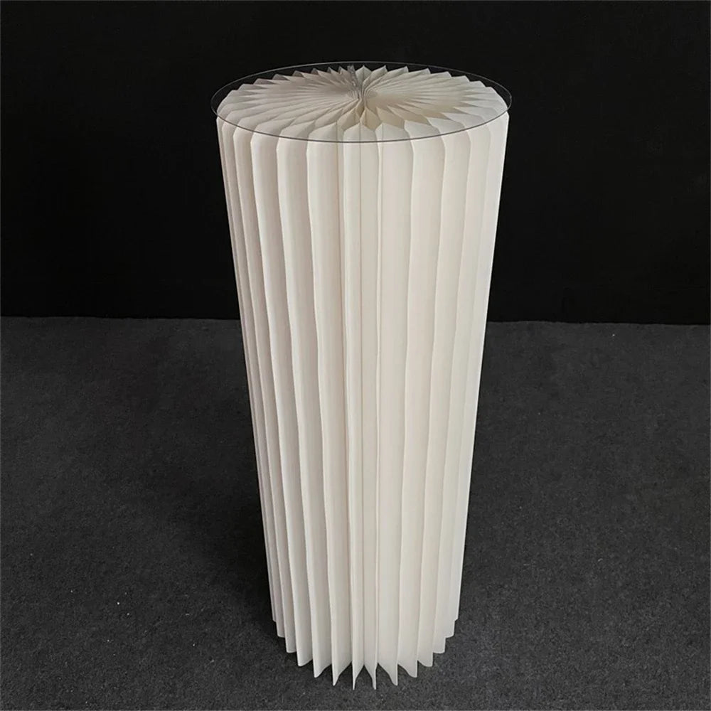 Roman Folding Column Ornaments Party Honeycomb Origami Display Stand Shop Window Wedding Decor Folding Cylindrical Flower Rack