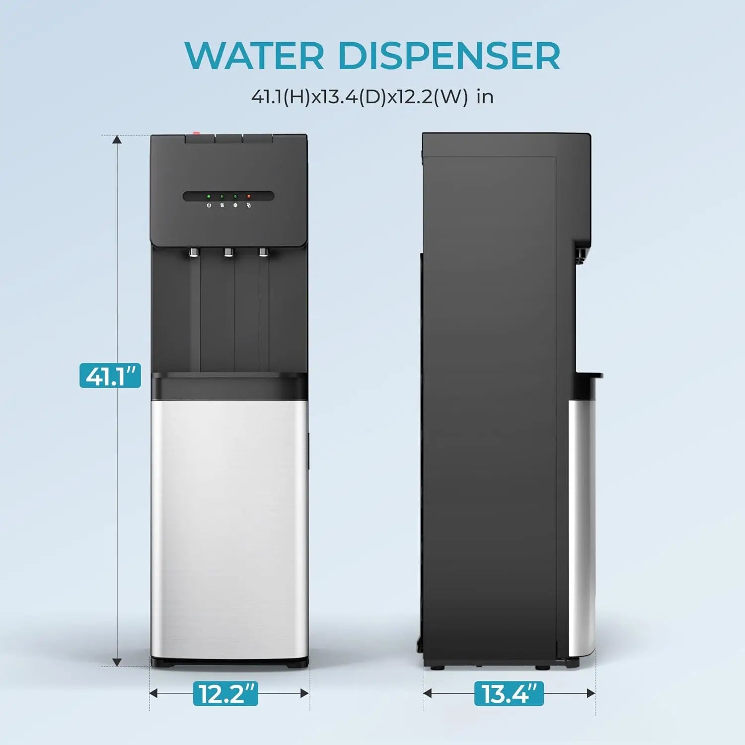 Bottom Loading Water Cooler Dispenser for 5 Gallon Bottle with 3 Temperature Settings, Child Lock & LED Display, for Home Office