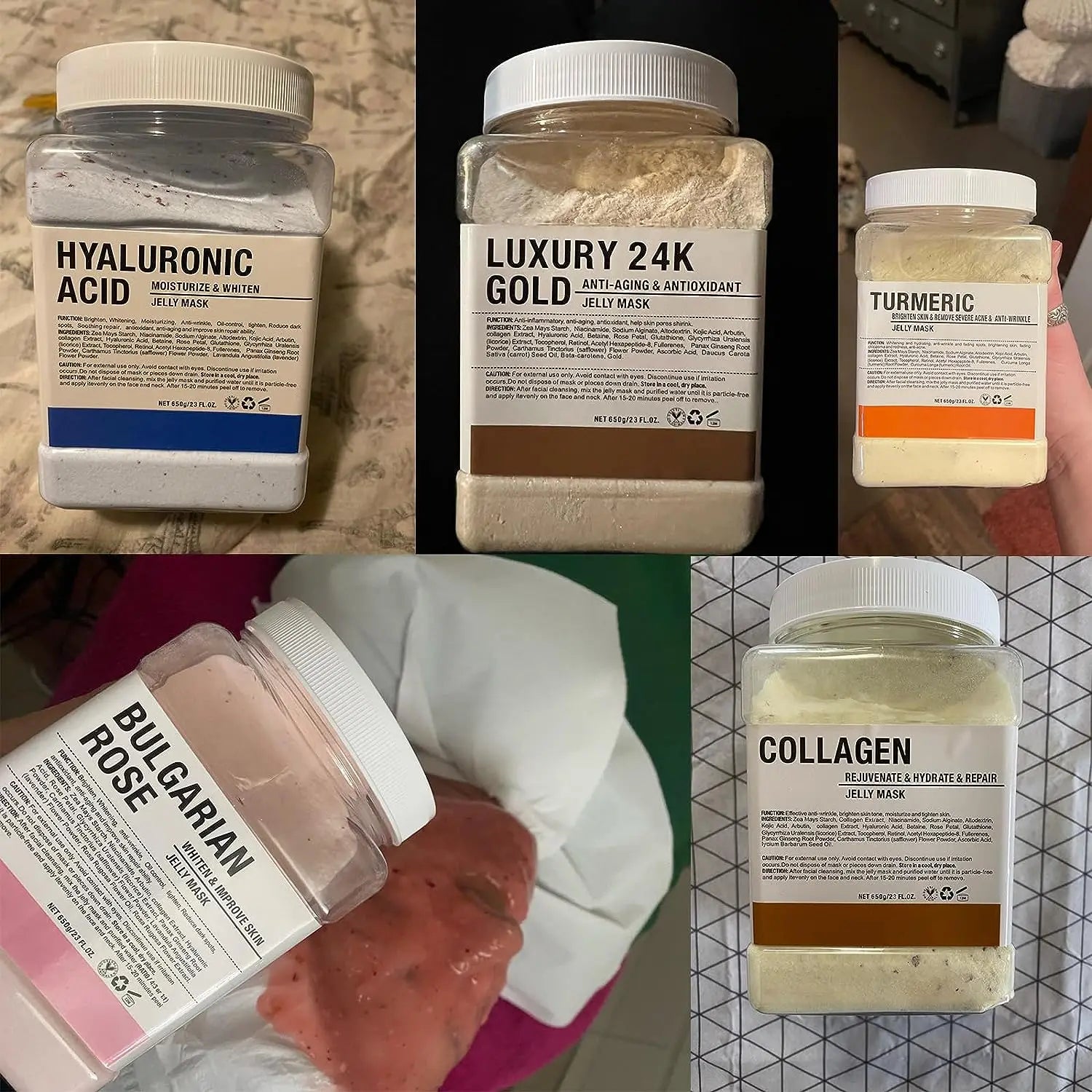 6PCS Jelly Mask Powder Wholesale 650G Professional  Masks Beauty Salon Use Facial Skin Care Products