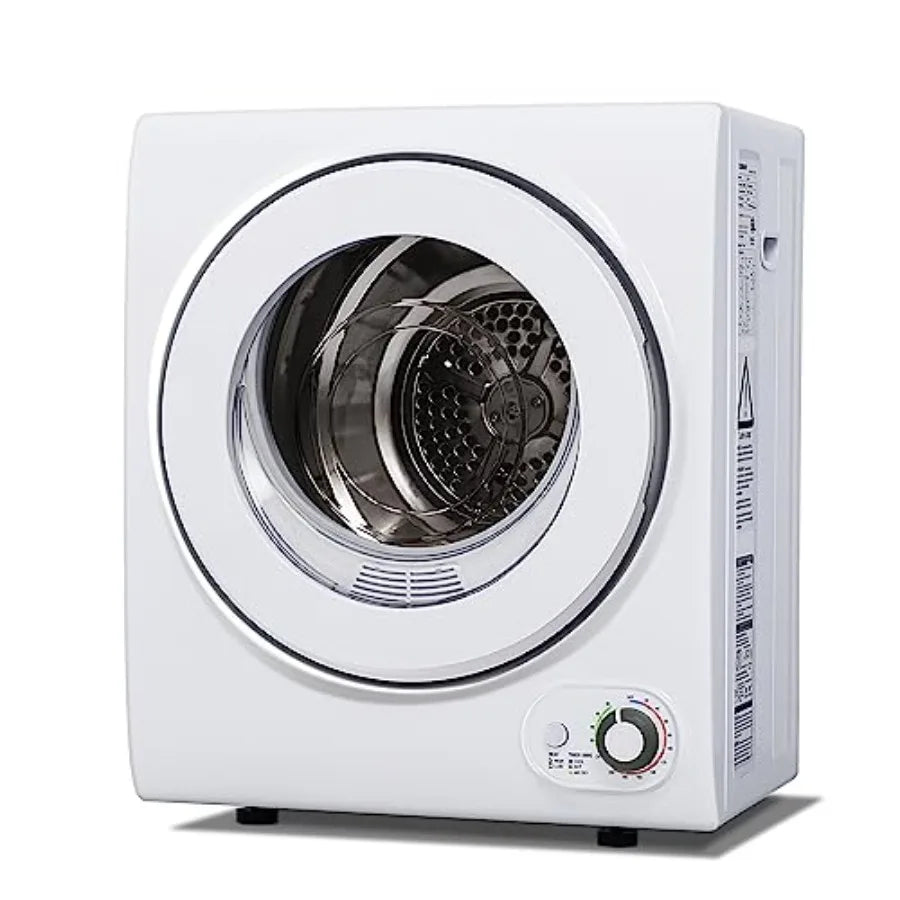 Portable washing machine for small apartments, stainless steel drum, white, 1.6 cu.ft capacity with castor wheels; compact drye