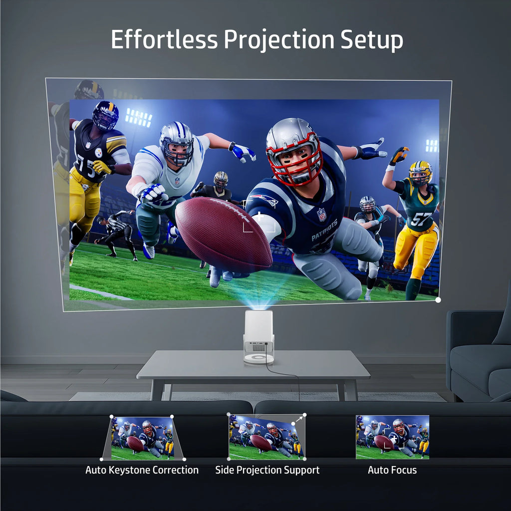 HP Projector MC425 Native 1080P HD& Android 14 OS, Dual Wi-Fi 6, Bluetooth 5.4, Auto Focus & Power Bank Compatible for Portable