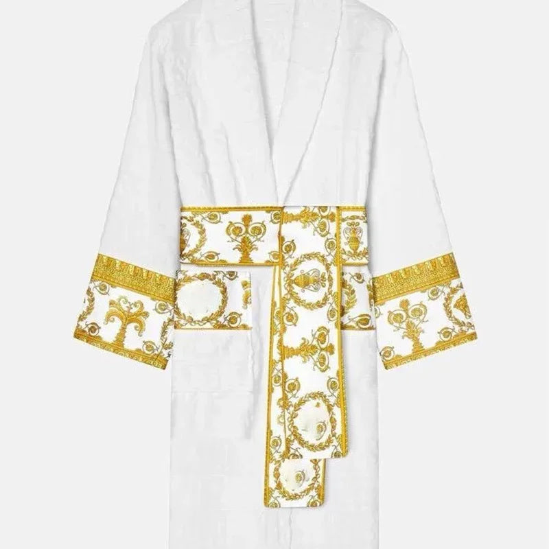 Autumn Winter Adult Bathrobe Sashes Robe Pajamas Homewear For Men And Women Couple Robes Pockets Long Sleeve Fashion Nightgown