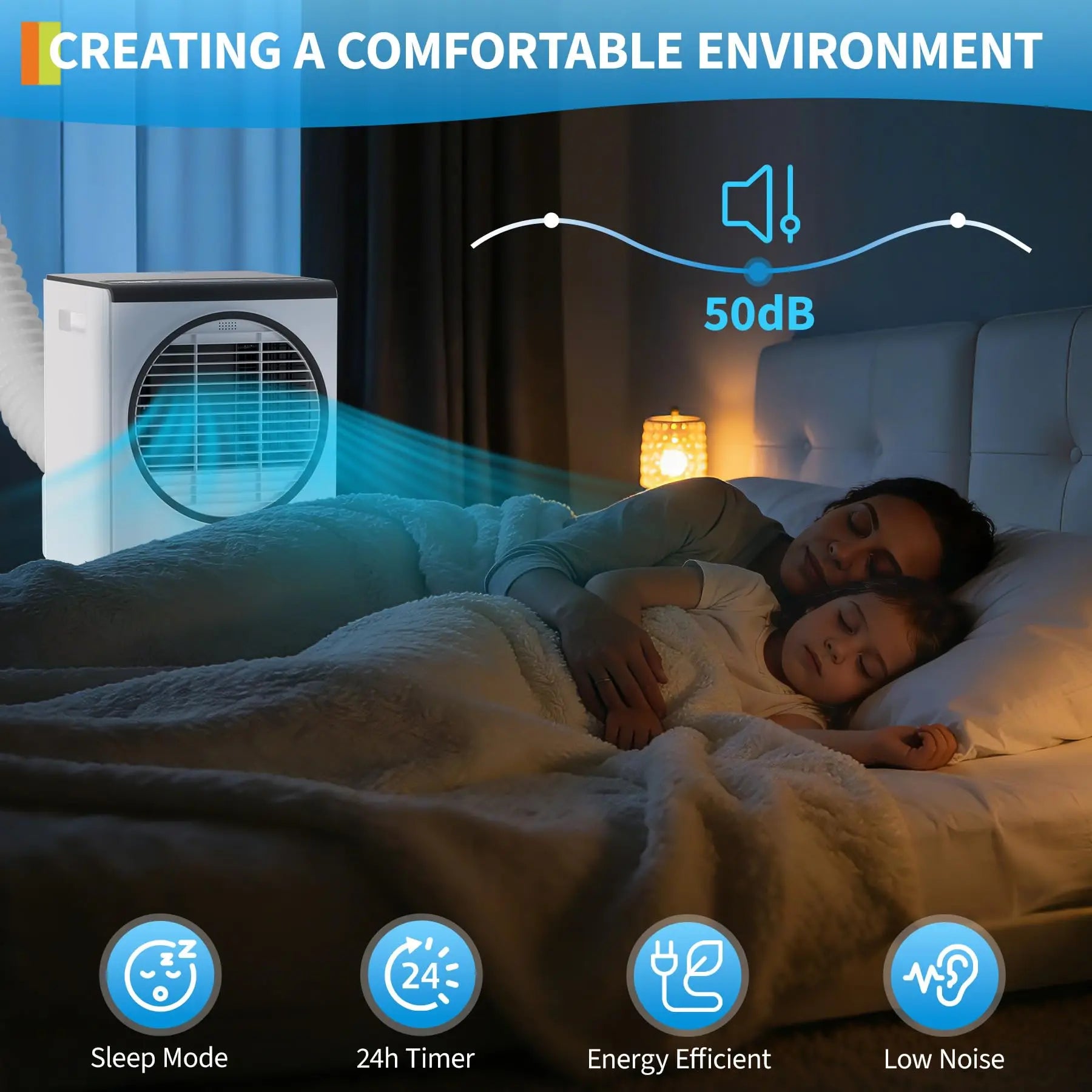Quiet 8000 BTU Portable AC Unit For Bedroom, 3 In 1 Air Conditioner With Dehumidifier Fan, Remote Timer For 350 Sq Ft