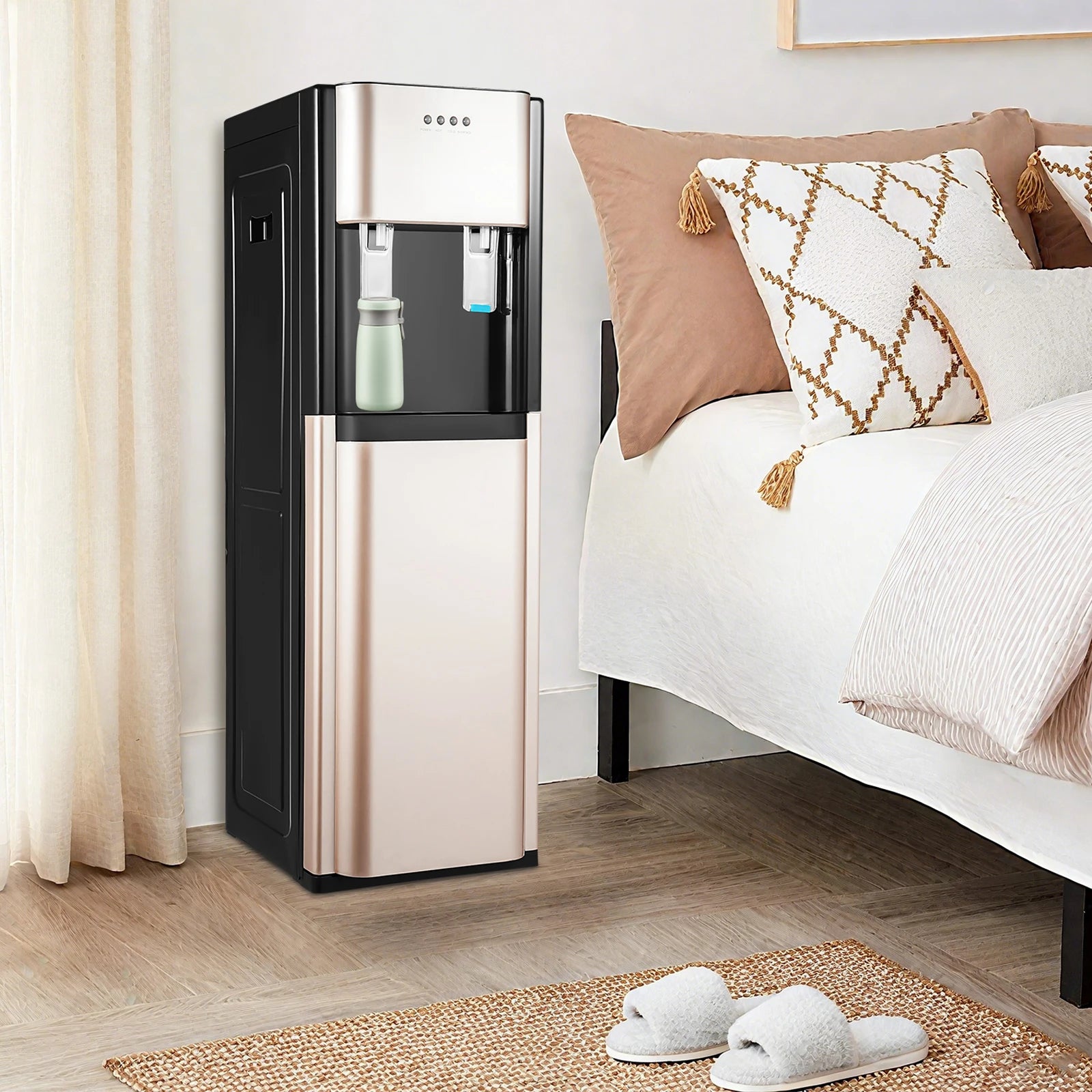 620W Bottom Loading Water Dispenser with Hot and Cold Water, Floor Standing Water Cooler with Heating and Cooling Functions for Home Office Living Room