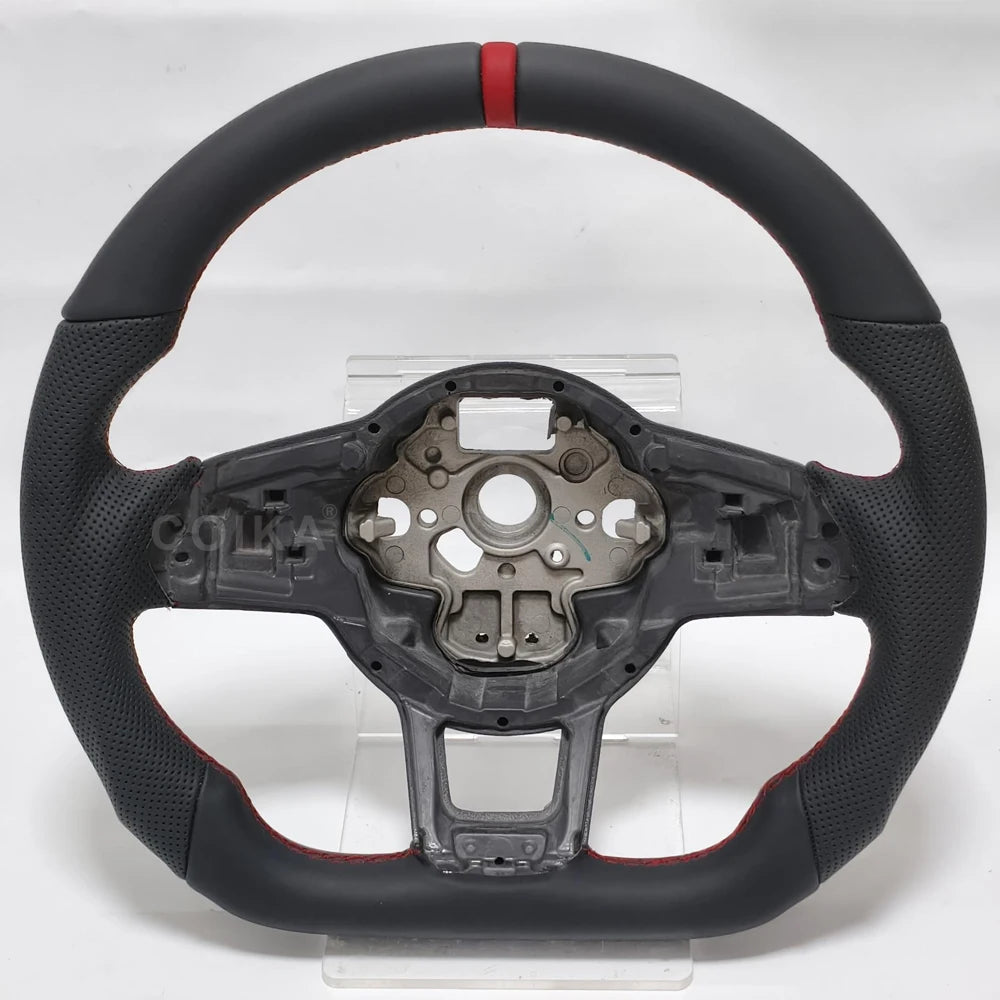 For Volkswagen Tiguan Golf 7 7.5 GTI GTE GLI 2013-2019 Real Carbon Fiber Steering Wheel Perforated Leather Sport Car Accessories