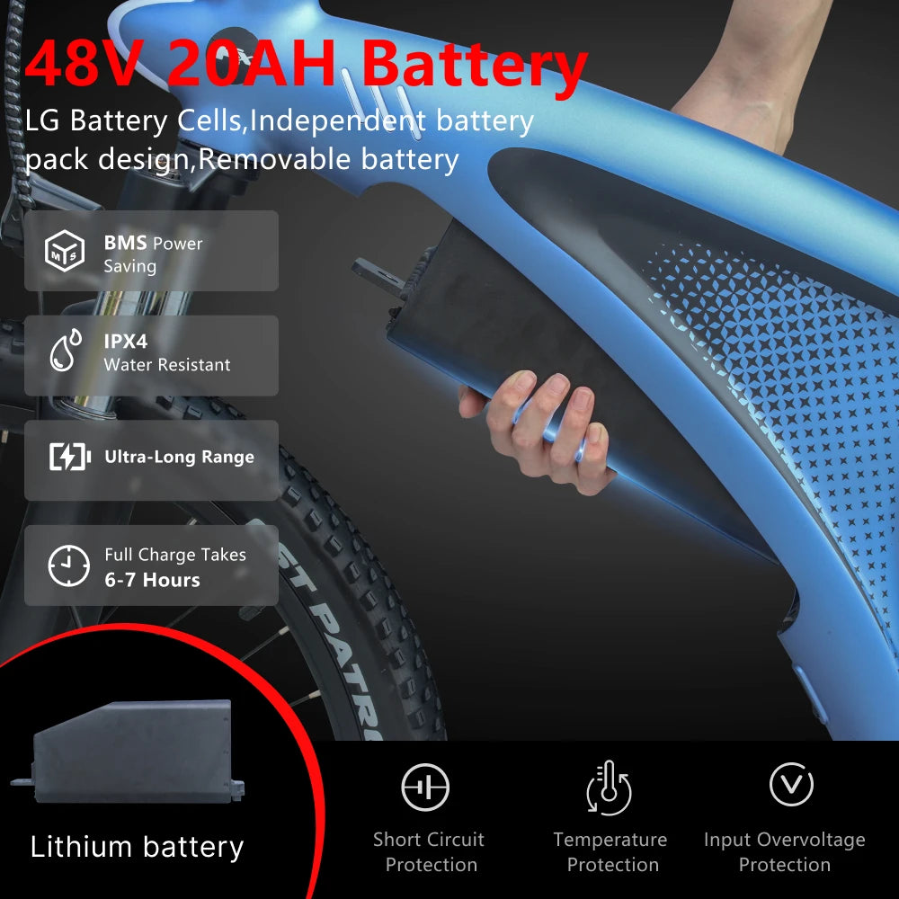 HX Q5 2000W Ebike Adult Electric Mountain Bicycle 27.5 inch Electric Bike 57km/h Removable battery Moped E Bikes Road Bike