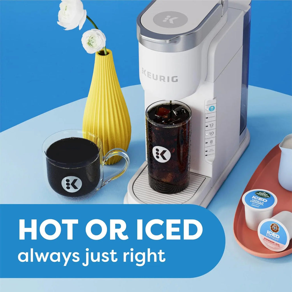 K-Iced Coffee Maker, Single Serve K-Cup Pod Iced Coffee Maker, With Hot and Cold Coffee Capabilities, Brews Any K-Cup Pod, Wh