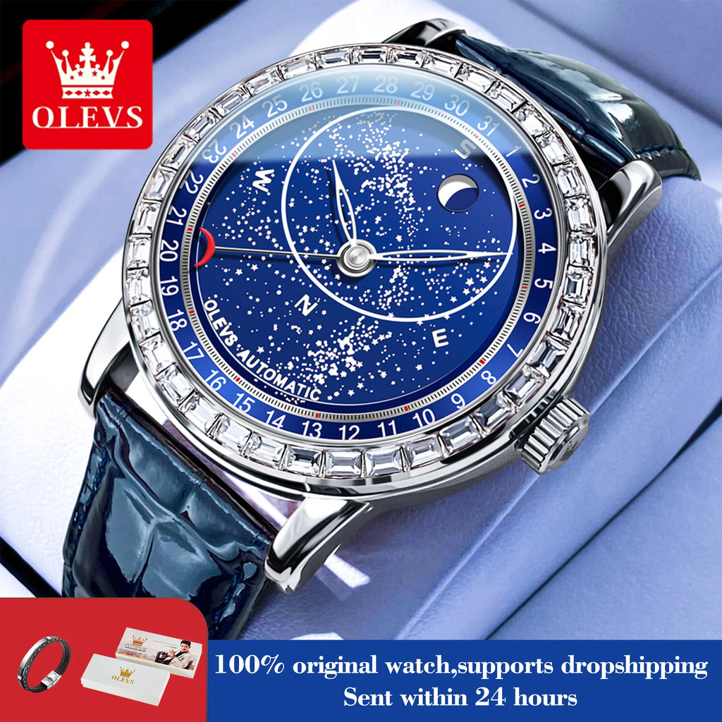OLEVS 9923 Men Automatic Watch Luxury Fashion Mechanical Watch For Men Top Brand Waterproof Original Male Hand Clock Luminous
