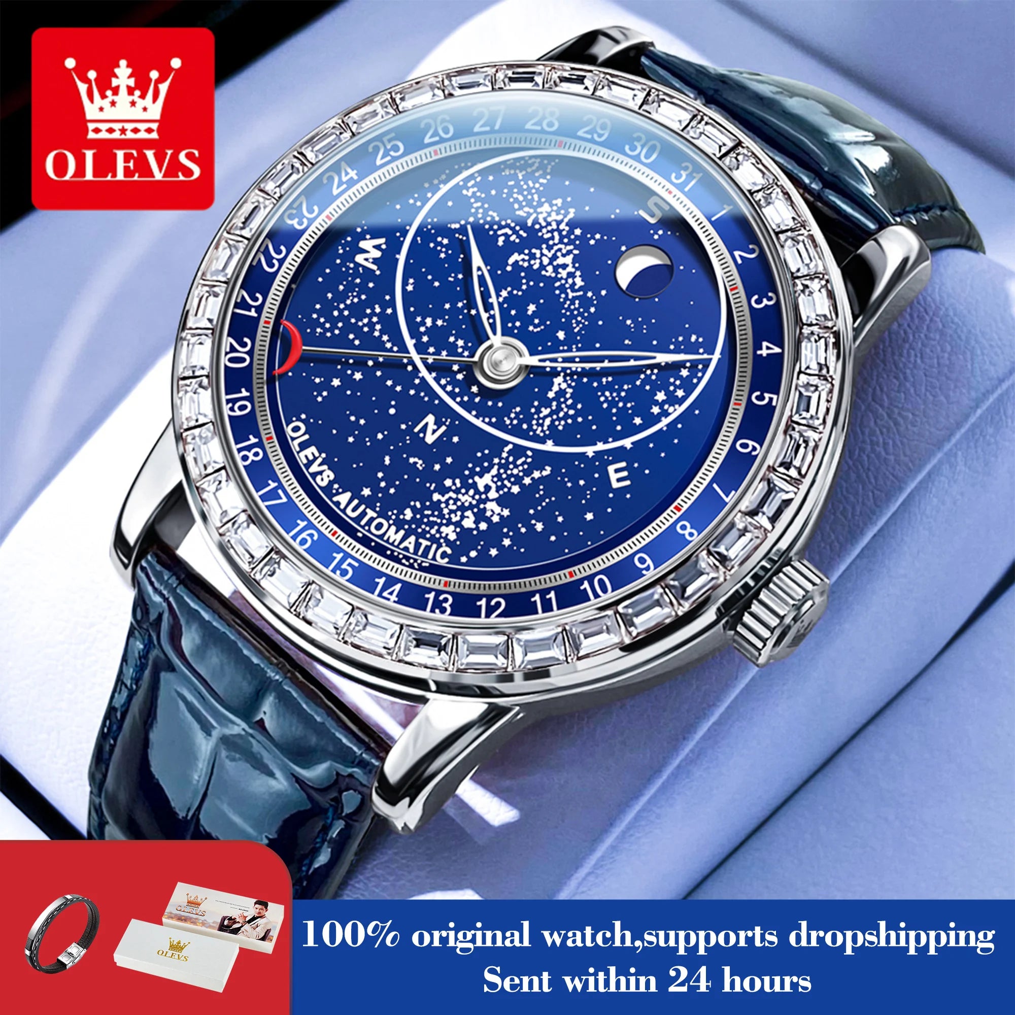 OLEVS 9923 Men Automatic Watch Luxury Fashion Mechanical Watch For Men Top Brand Waterproof Original Male Hand Clock Luminous