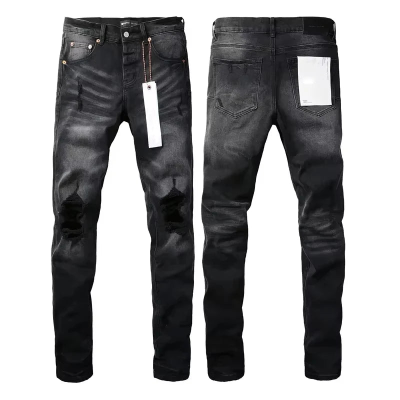 Men Jeans American High Street Black Pleated Basic Model New Fashion Trend High Quality Jeans