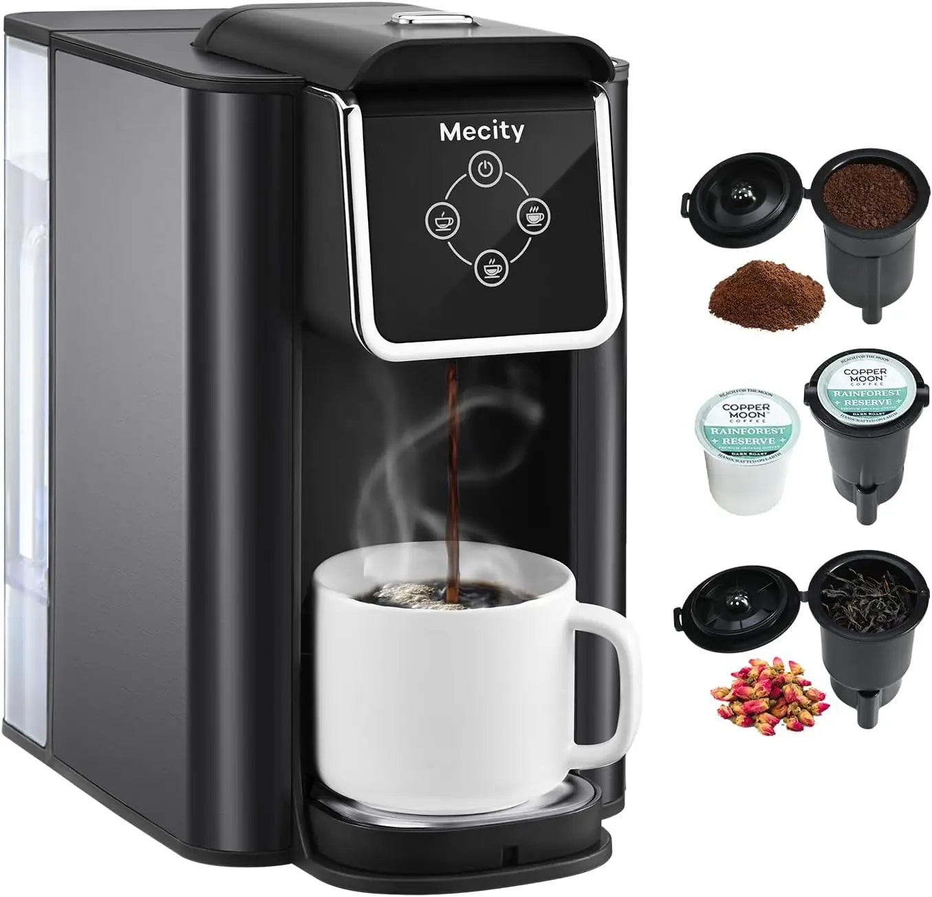 Coffee Maker 3 in 1 Single Serve Coffee Machine, Compatible with K cup Capsules, Instant Coffee Pot, Tea maker, 6,8,10 Oz Cup