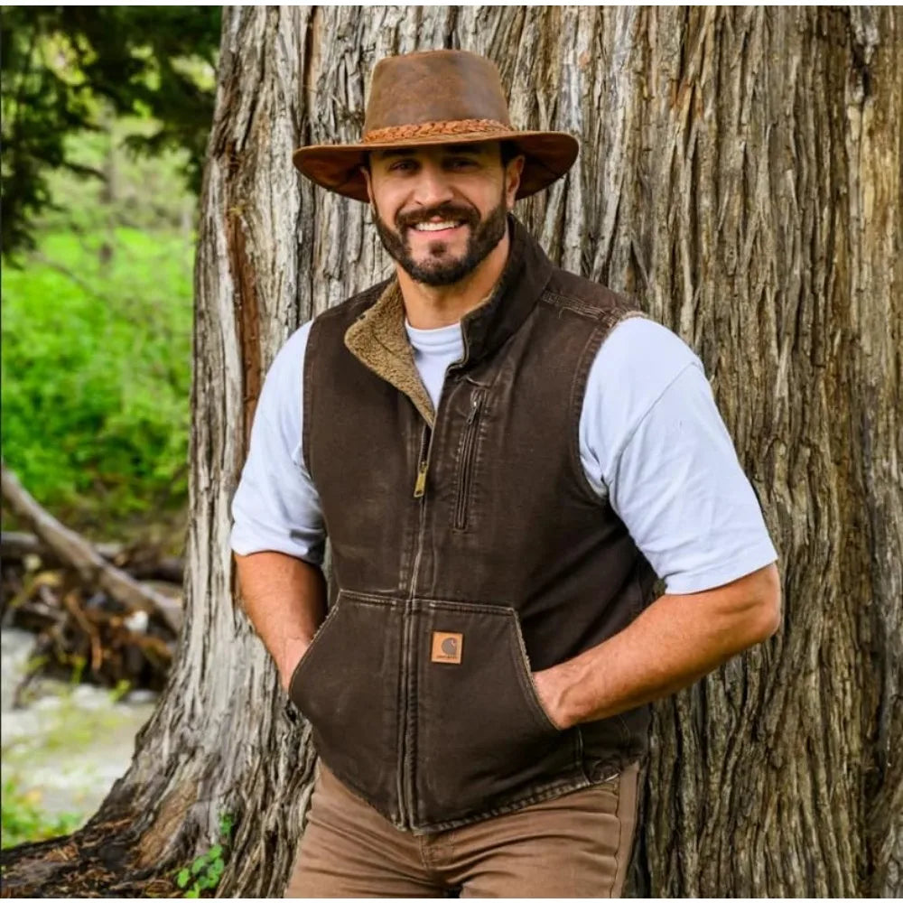 Cowboy Hats - Premium Leather Crushable Outback Hat, Handcrafted for Travel Durability and Style