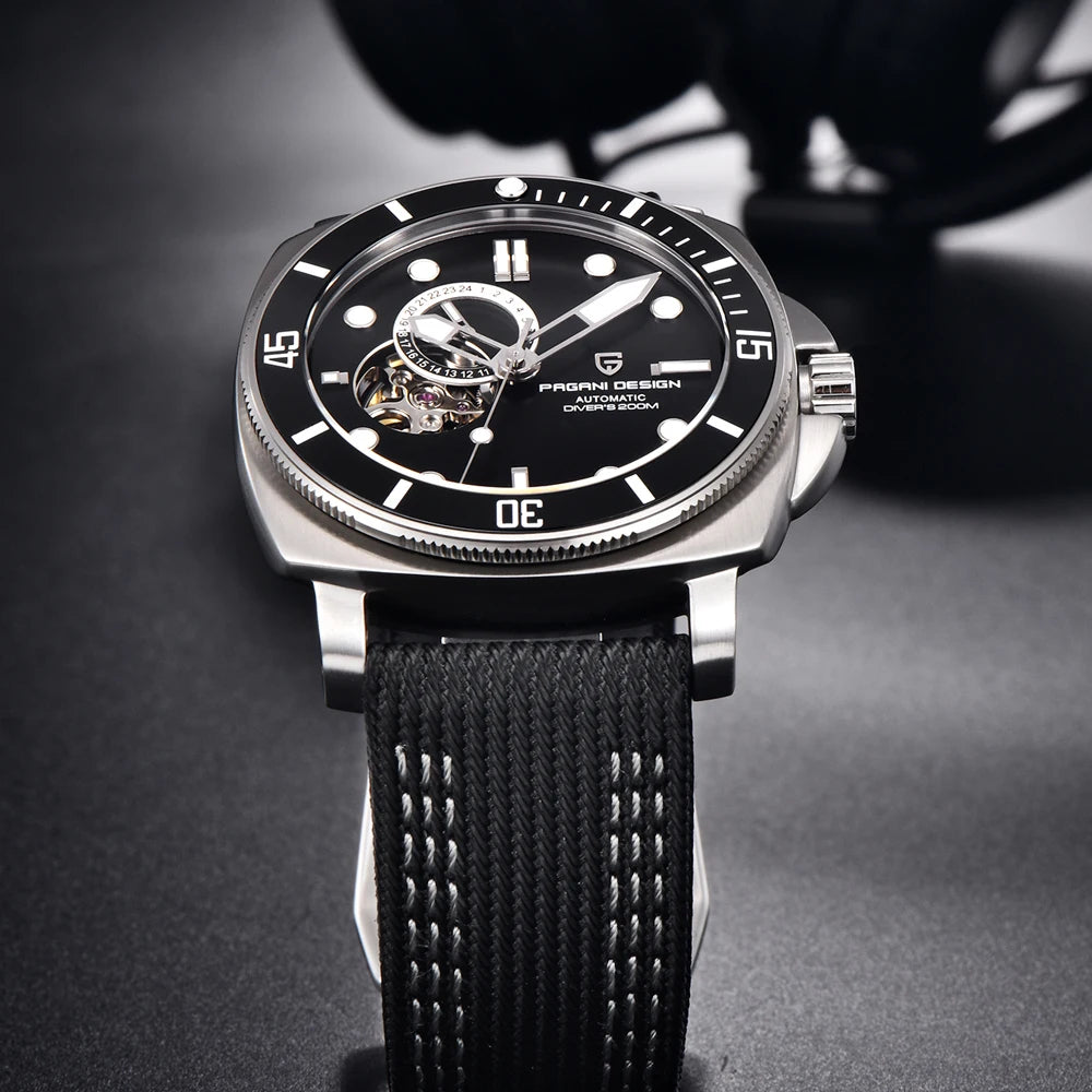 PAGANI DESIGN Mens Watches 2024 Luxury Tourbillon NH39 Mechanical Automatic Watch For Men Sports Ceramic Bezels Waterproof Clock