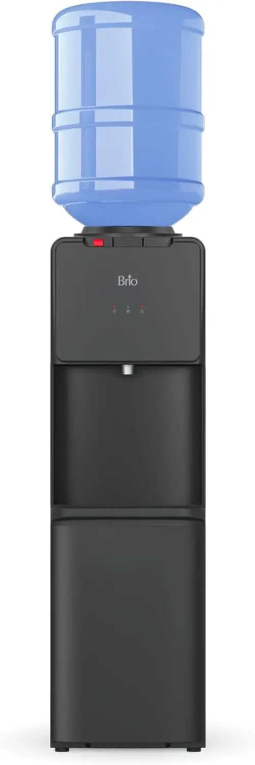Top-Load Water Cooler Dispenser for 3-5 Gallon Bottles, Hot & Cold with Spill-Free Loading and Child Safety Lock, Black