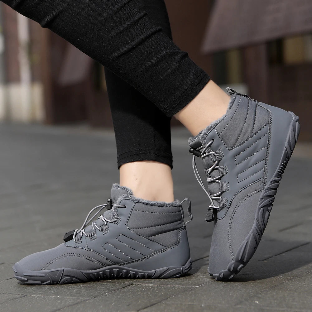 Winter Boots Men Women Snow BareFoot Casual Shoe Couples Warm Plush Cotton Shoes Fur Men Ankle Shoes Male Snow Boots Big Size