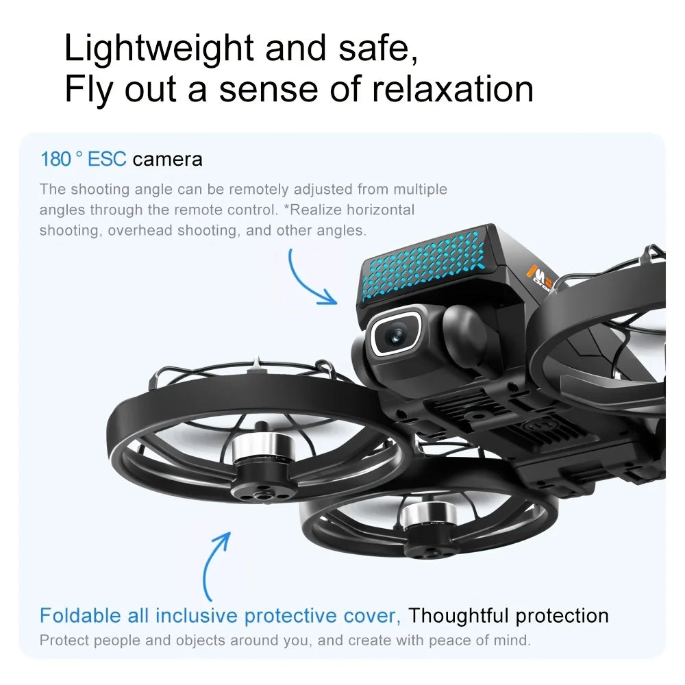M8 Foldable RC Drone 4K Camera,4.3 In Screen Remote Real-Time FPV Transmission, Brushless Motor Quadcopter, Dual ESC Cameras, Optical Flow Hover, Anti-Collision Portable Drone for Beginners Adults & Enthusiasts, Easy Operatio