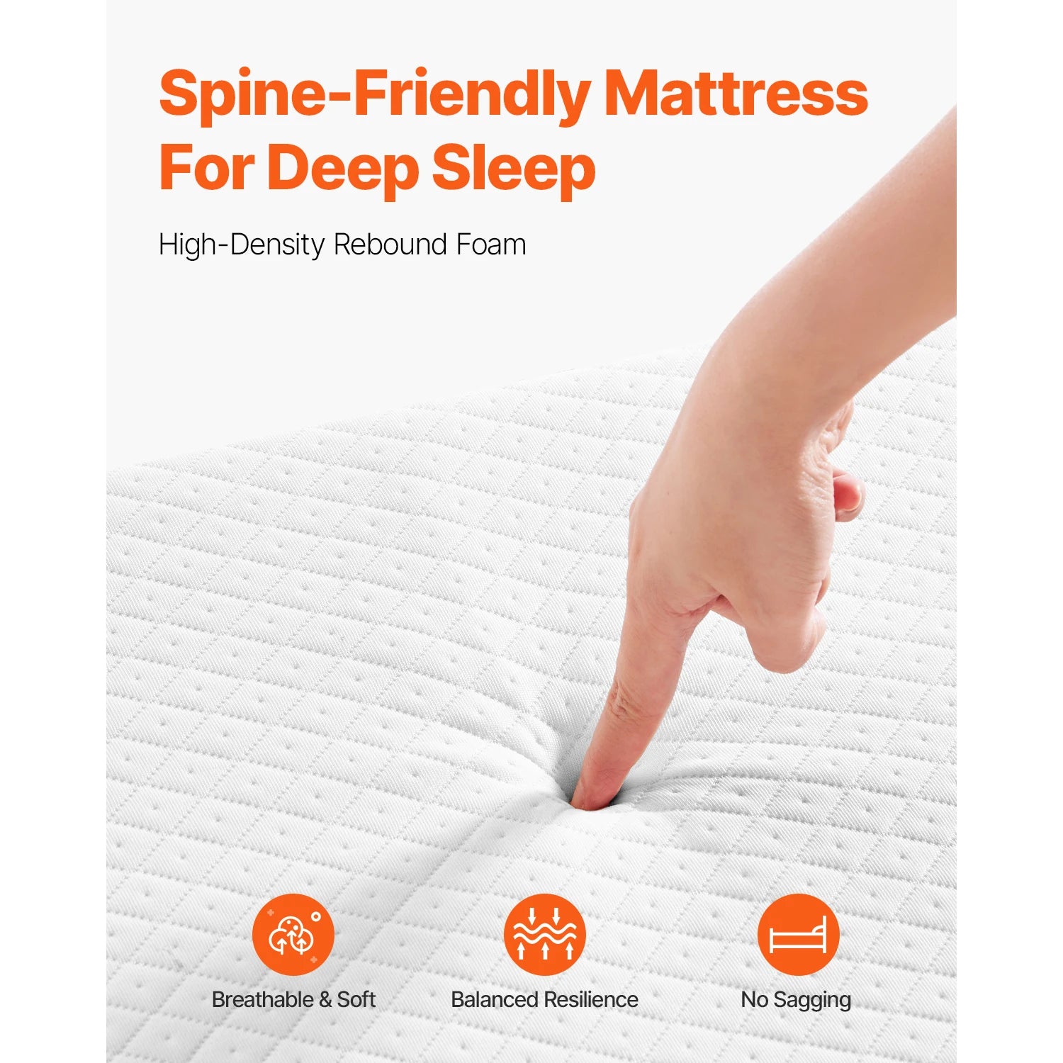 VEVOR 31/38in Rollaway Bed Portable Twin Roll Away Bed with Sturdy Metal Frame & Memory Foam Mattress Multi-functional Recliner