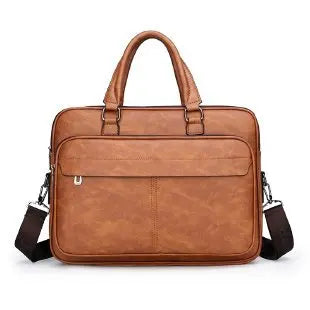 Men Bussiness Bag Large Capacity Pu Leather Luxury Briefcases Tote Bolsas Black Waterproof  Handbag Shoulder Crossbody Bags