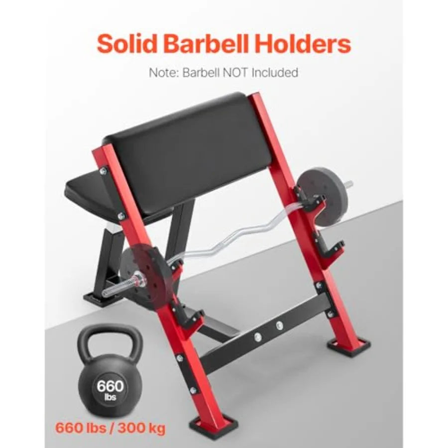Preacher Curl Bench, Strength Training Benches, Max load 660 LBS Home Gym Fitness Equipment, Seated Arm Isolated Barbell Dumbbe