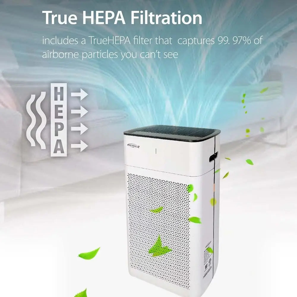 Hospital-Grade Dual HEPA & Carbon Filter Air Purifier with Real-Time Sensor, Quiet Operation for 500 Sq Ft