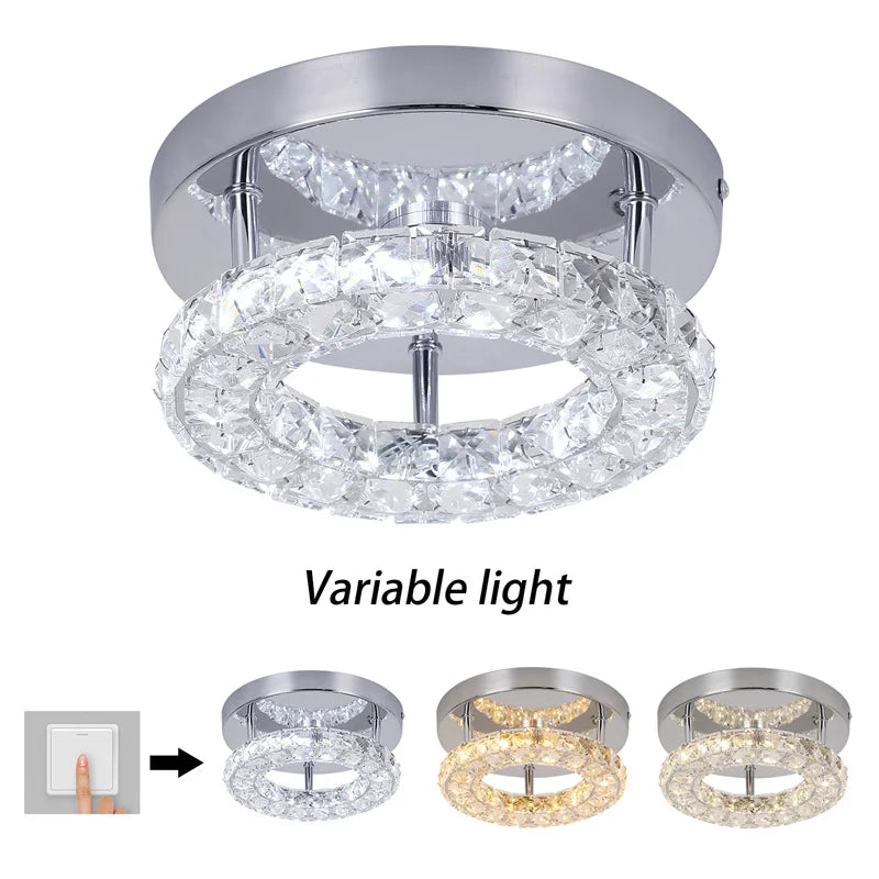 Simple Bedroom Ceiling Lamp Crystal Led Lighting Chandelier Suitable For Cloakroom Aisle Porch Changeable Pendant Lamp Fixture