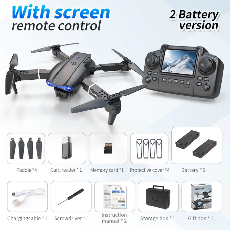 ZNLYRION E99 PRO RC Drone 4K Dual Camera Optical Flow Obstacle Avoidance Foldable FPV Quadcopter Toy for Beginners