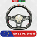 For Volkswagen Tiguan Golf 7 7.5 GTI GTE GLI 2013-2019 Real Carbon Fiber Steering Wheel Perforated Leather Sport Car Accessories