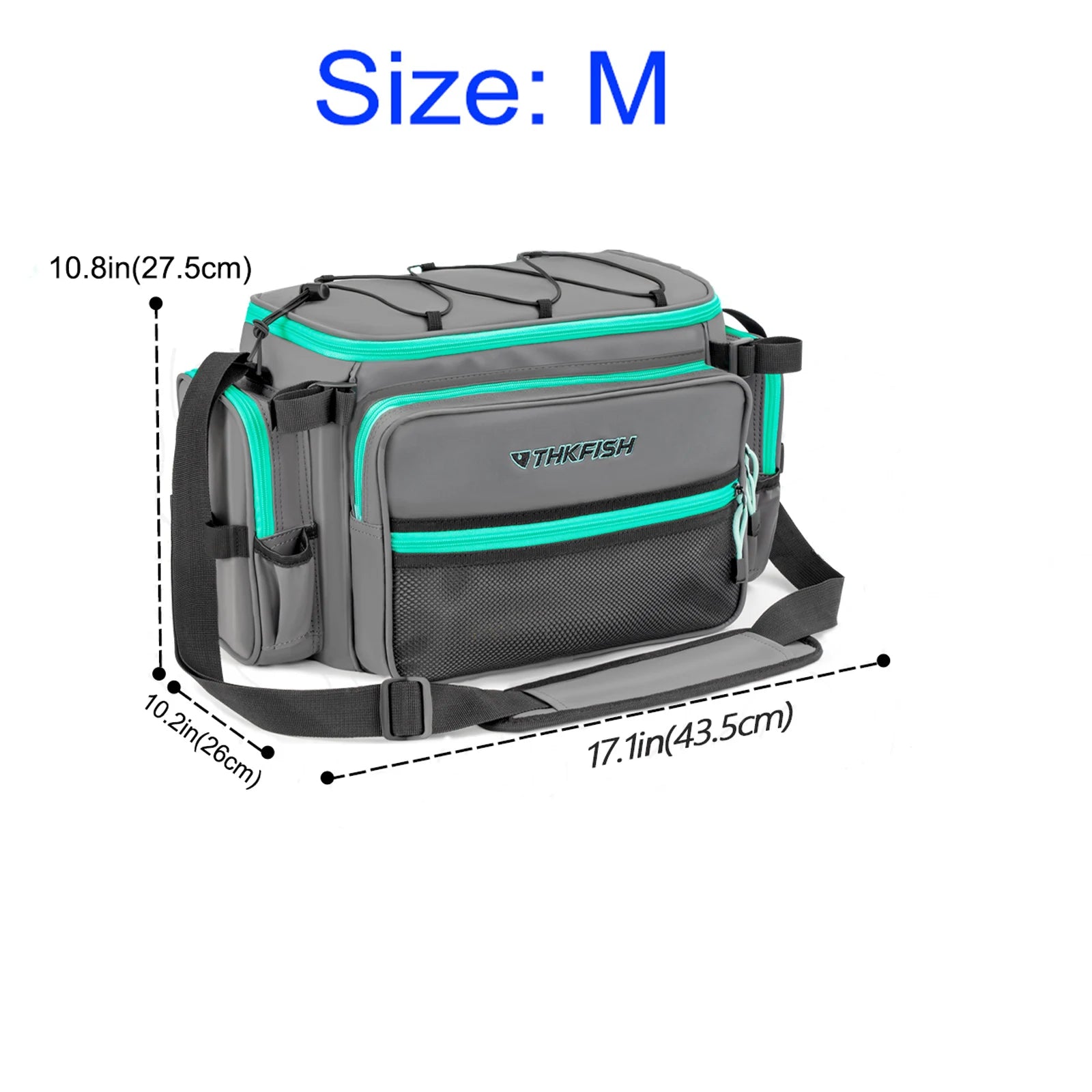 THKFISH Fishing Shoulder Bag Waterproof Fishing Tackle Bags Multifunctional Fishing Gear Lures Storage Pack Sling Bag