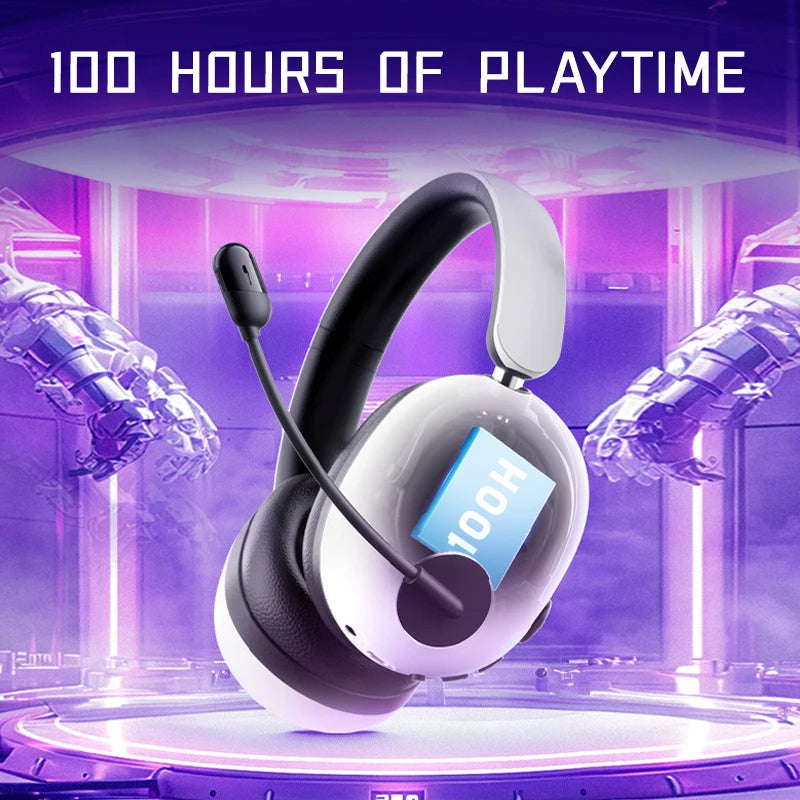 Picun UG-10A 56dB Gaming Wireless Headphone with Mic Over-Ear Headset Bluetooth 6.0 40mm Driver 2.4G/Wireless/Cable Earphones