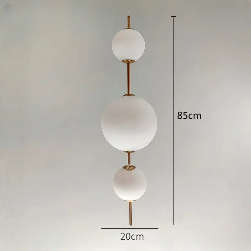 Modern Designer LED White Glass Beads Pendant Chandelier Cafe Bar Bedroom Kitchen Round Ball Hanging Lighting Fixture Home Decor