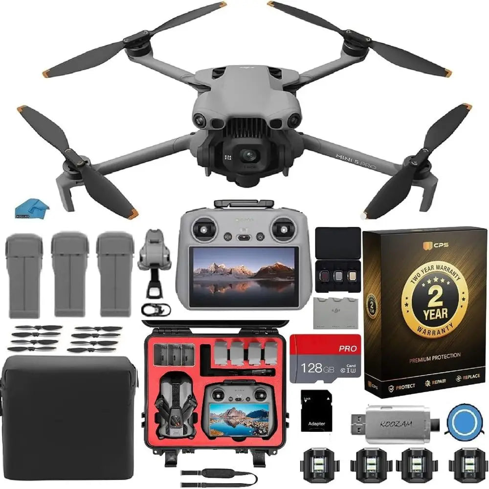 Mini 5 Pro ly More Combo with RC 2 Controller (with Sn), olding Drone with Camera, 1-Inch CMOS, 4K Drone or Beginners with Omnid