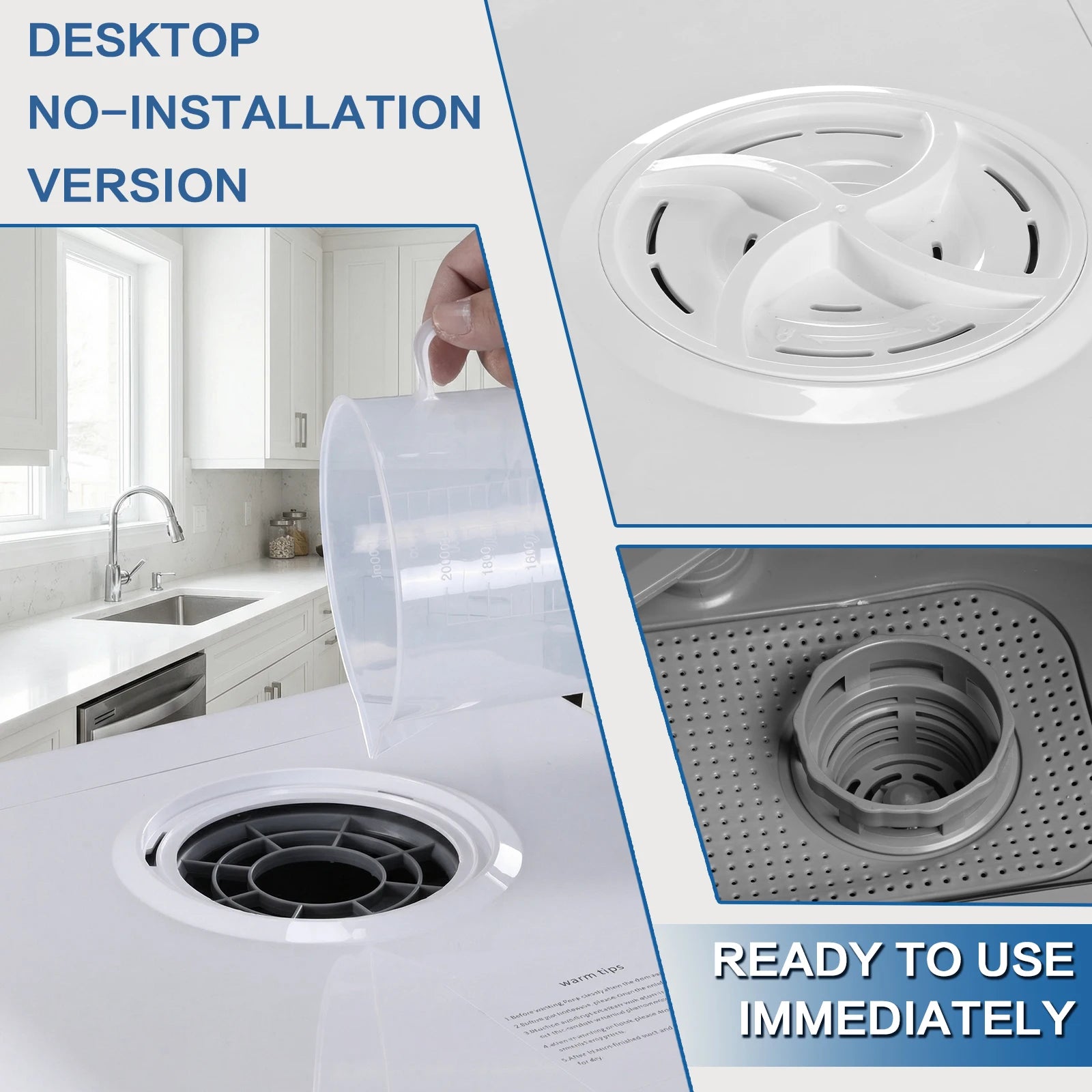 Mini Dishwasher with 6L Built-in Water Tank Portable Dishwasher No Hookup Needed High-Temp& Air-Dry Function for Apartments