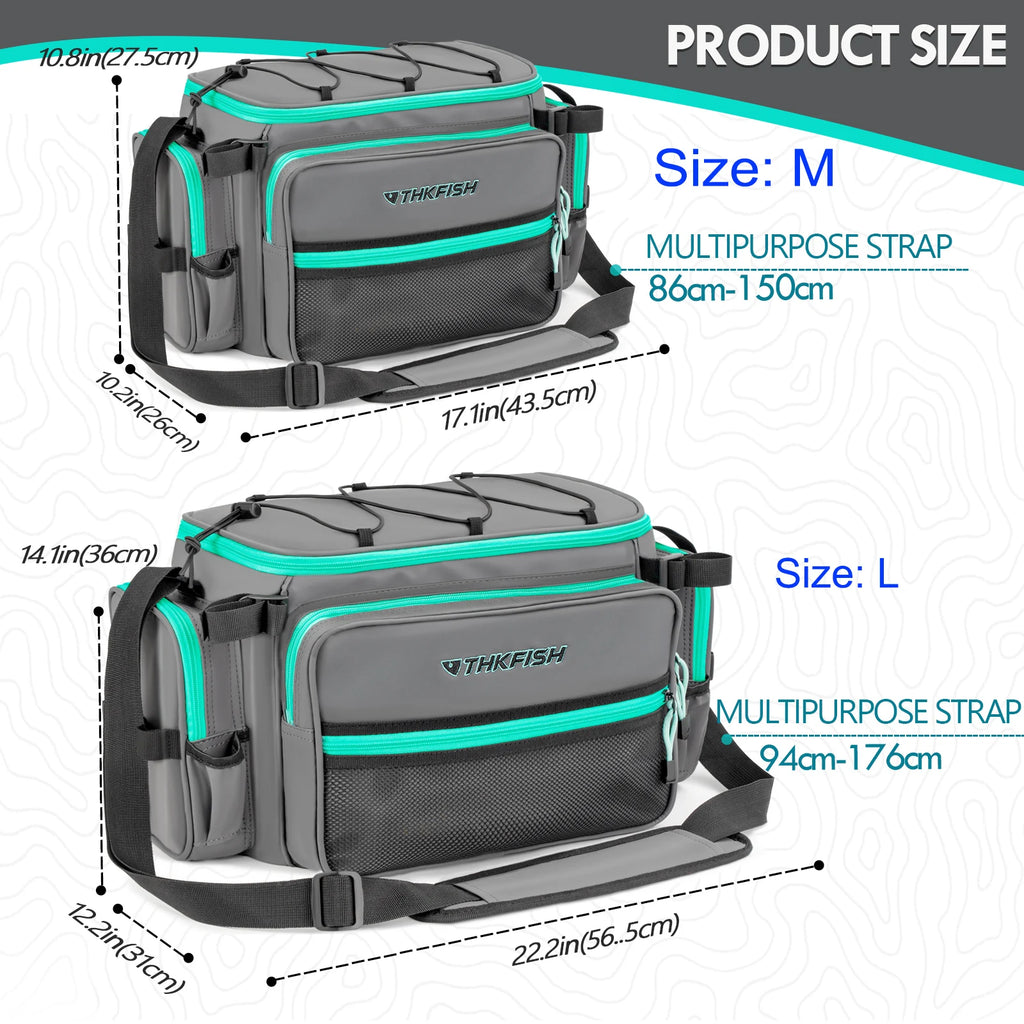 THKFISH Fishing Shoulder Bag Waterproof Fishing Tackle Bags Multifunctional Fishing Gear Lures Storage Pack Sling Bag