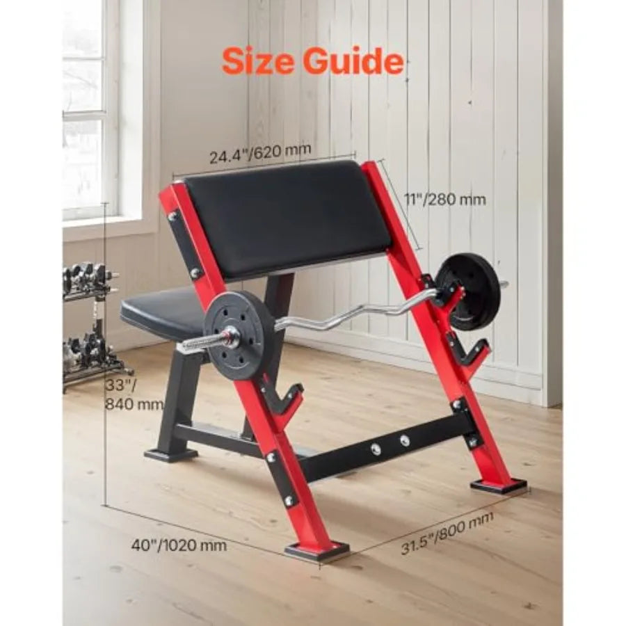 Preacher Curl Bench, Strength Training Benches, Max load 660 LBS Home Gym Fitness Equipment, Seated Arm Isolated Barbell Dumbbe