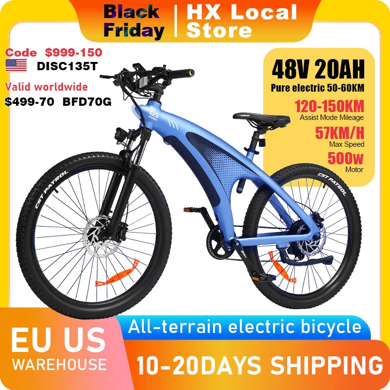 HUANCI Q5 electric bike  Adult Electric Bicycle  48V 20AH Off-Road electric bikes e bike Electric bike electric bicycle