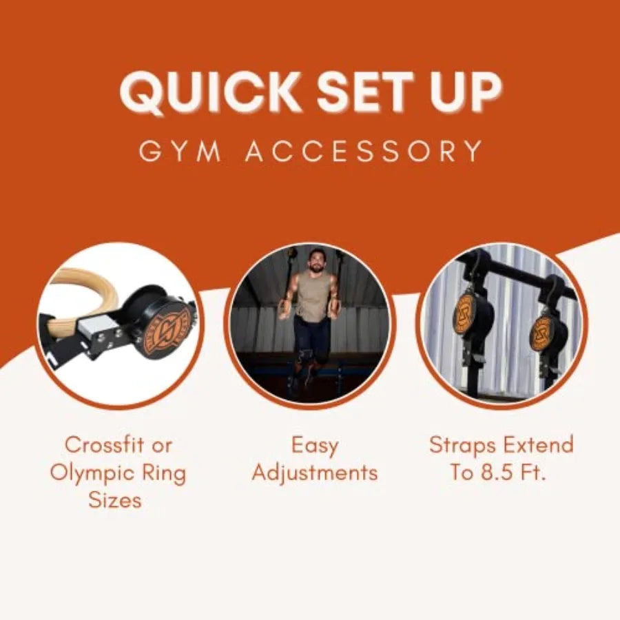 Rapid Rings Portable Gymnastic Rings for Strength Stability and Skill Training Anywhere in Black Steel with Durable Grip