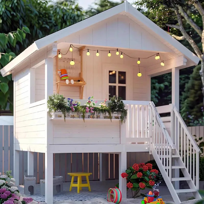 Kindergarten Playhouse Outdoor Assembly Slide Tree House Children Climbing Cabin Mobile Garden Gazebo Wooden House