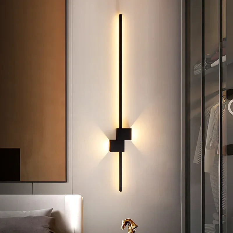 New Modern Minimalist Wall Lamp Black/Gold LED Wall Light Home Decorative Bedside Corridor Sofa Backgroung Wall Fixture