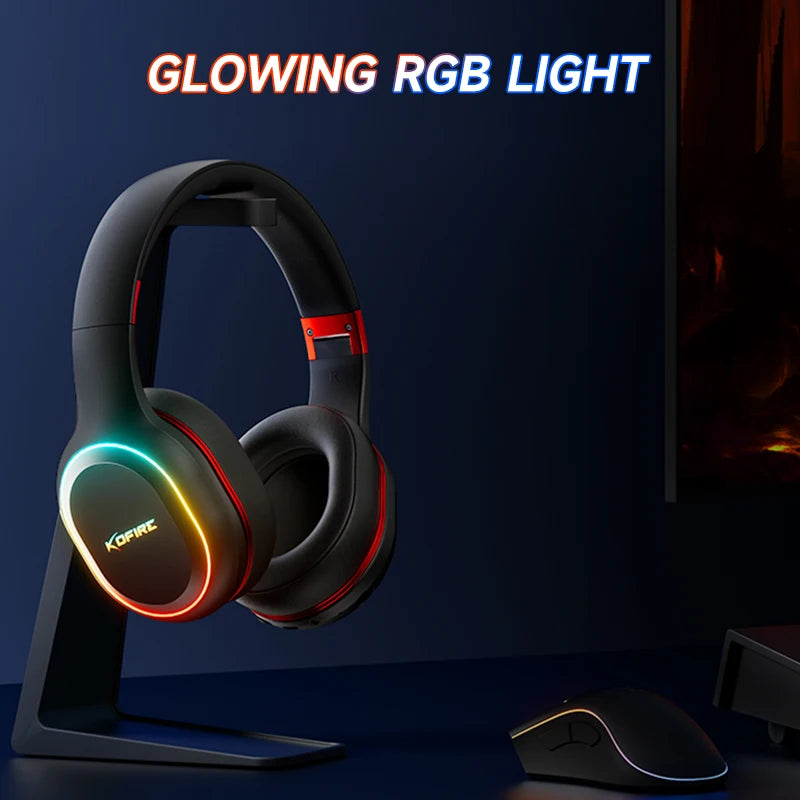 Picun UG-05 Wireless Gaming Headsets Bluetooth 5.3 with Mic Headphones  40mm Driver 2.4G/Wireless/Cable RGB Overhead Headphone
